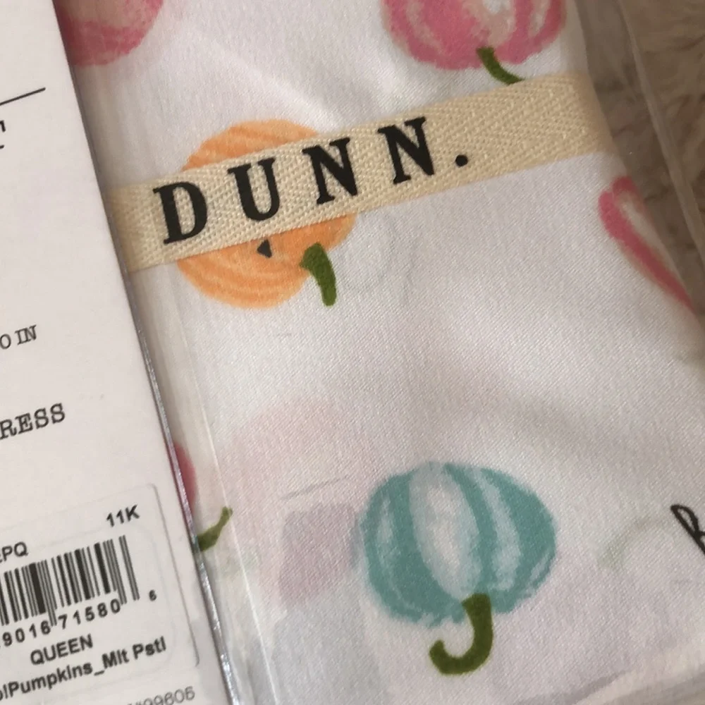 Rae Dunn BOO Halloween Pastel Pumpkins Jack O Lantern Sheet Set - QUEEN